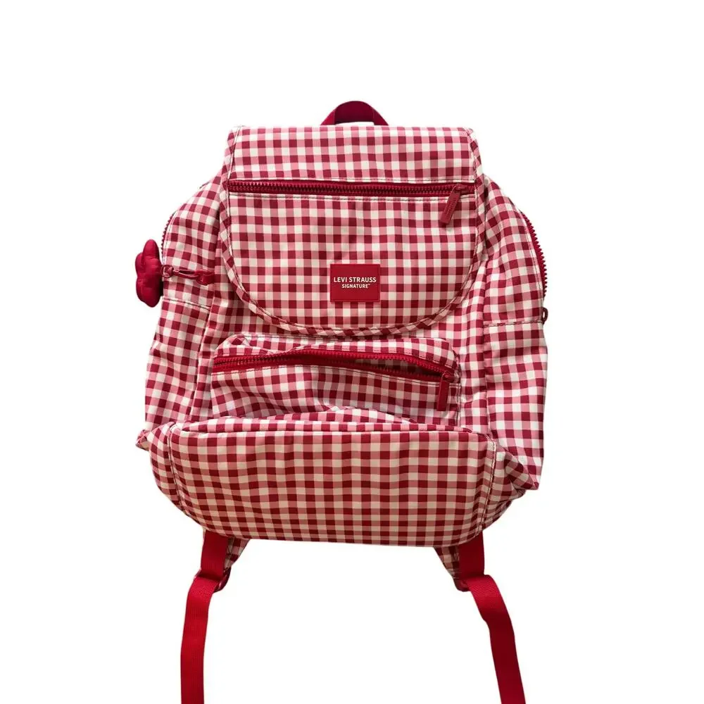 Levi Strauss Signature Red Gingham Rucksack Backpack
